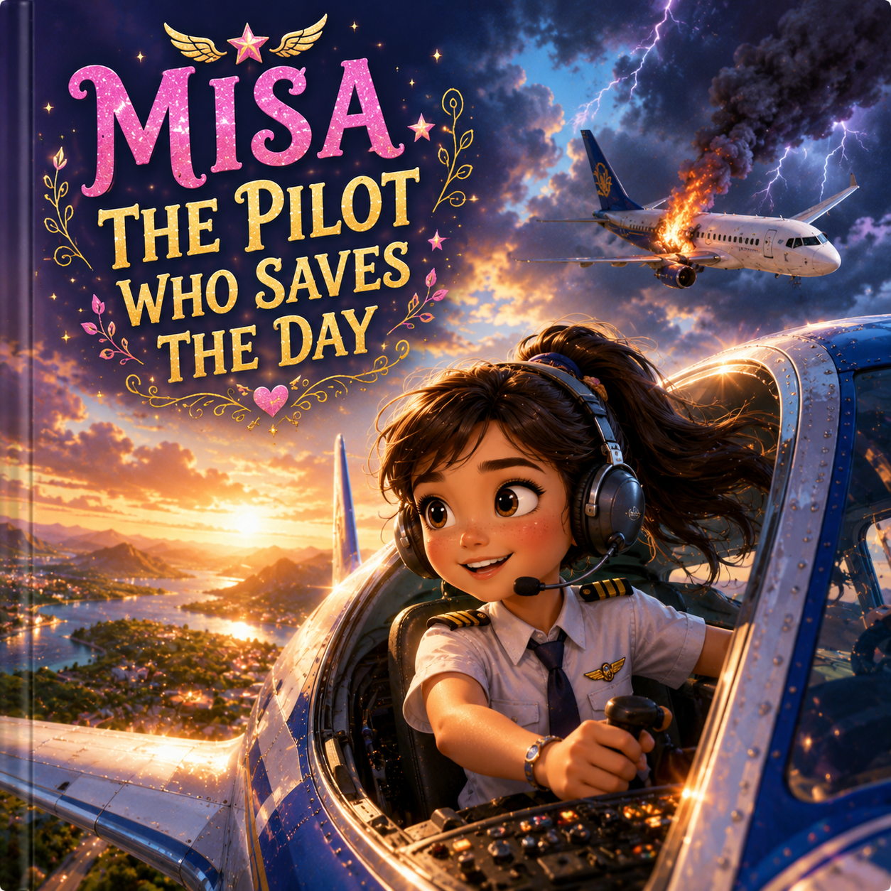 The Pilot Who Saves the Day – Personalized Pilot Book for Girls