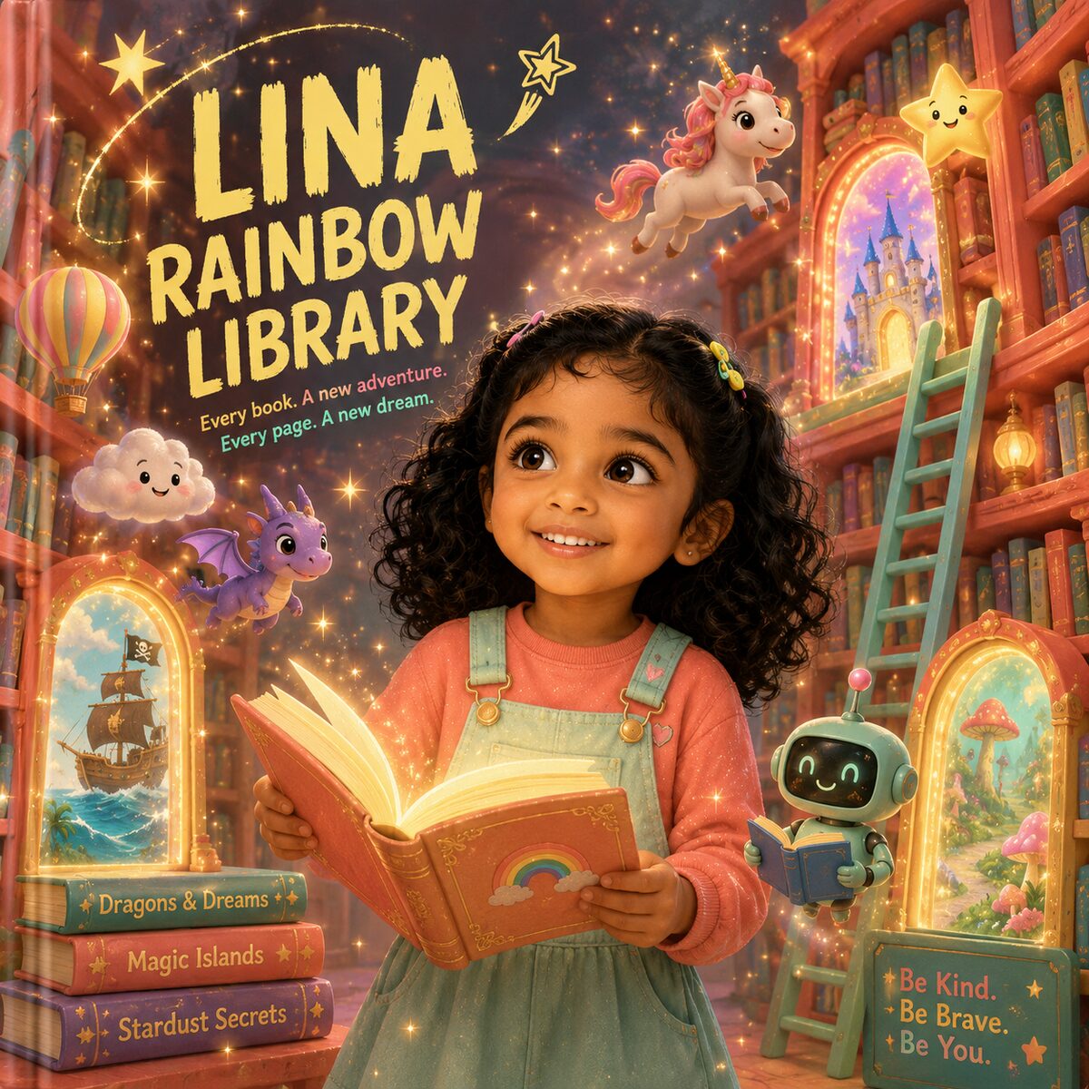 The Rainbow Library - Personalized Reading Book for Girls