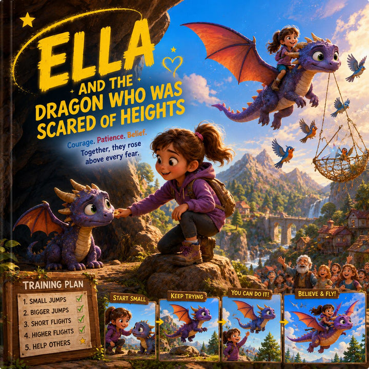 The Dragon Who Was Scared of Heights – Personalized Book for Girls