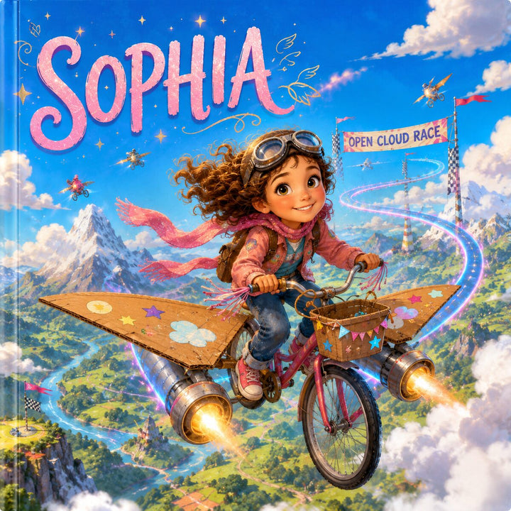 The Open Cloud Race – Personalized Flying Adventure Book for Girls