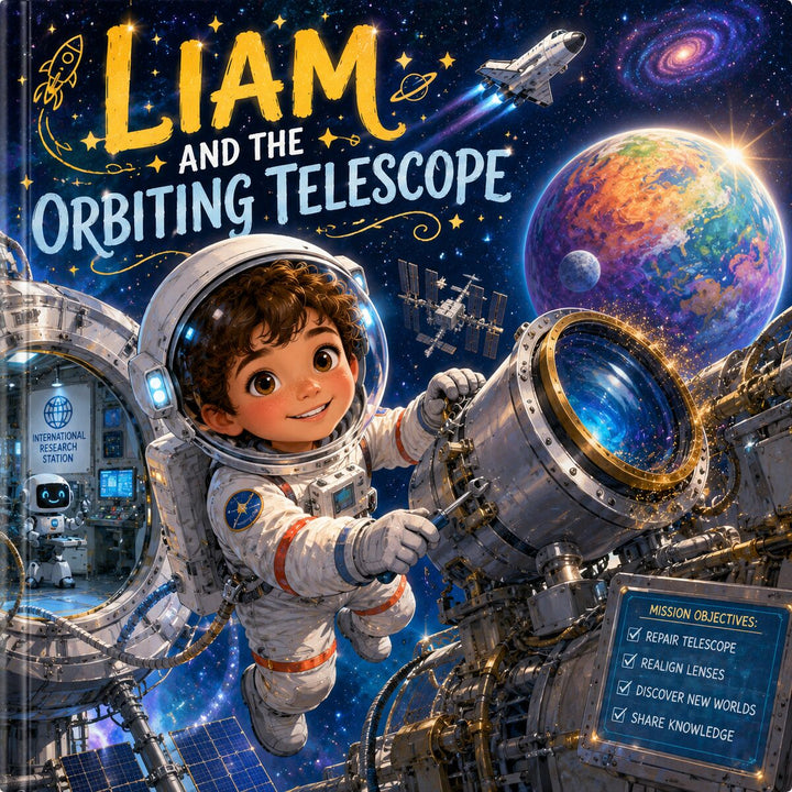 The Orbiting Telescope – Personalized Space Science Book for Kids